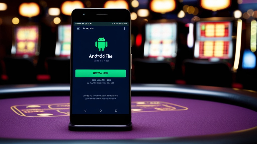 Android-telefoon met APK-installatie voor een mobiele casino-app