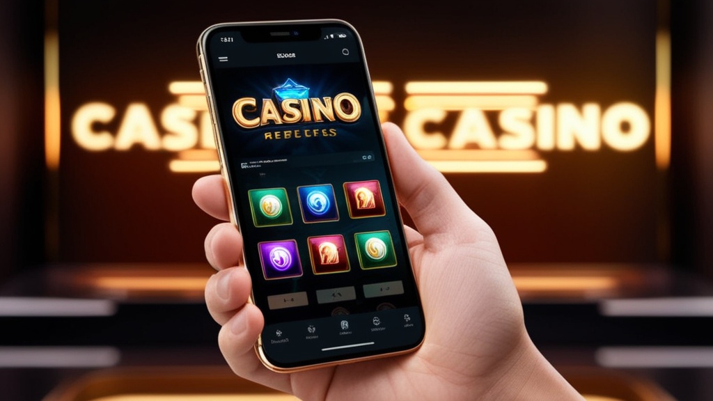 Mobiele casino-app met duidelijke knoppen op een klein telefoonscherm